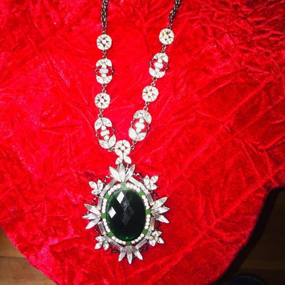 BaubleBar Emerald Vignette Pendant Necklace - Picture 2 of 5